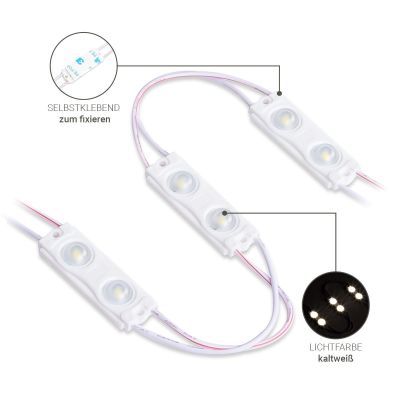LED Modul SMD2835 DC12V 0,72W IP68 - Lichtfarbe: Kaltweiß 6500K ( 20St.)