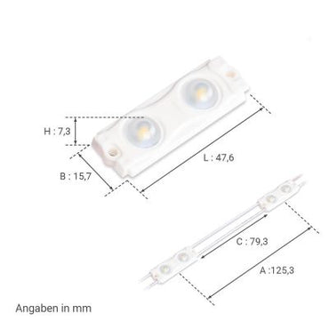 LED Modul SMD2835 DC12V 0,72W IP68 - Lichtfarbe: Kaltweiß 6500K ( 20St.)