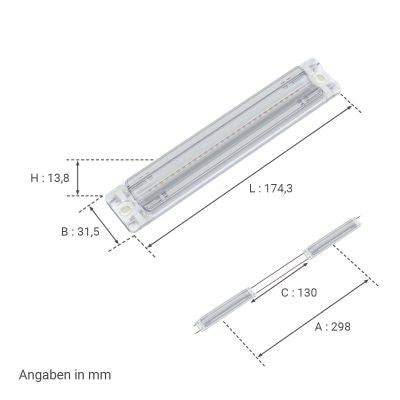 LED Kanten Modul 6,4W 24V 6500K 85°x15° IP68