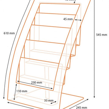 Tisch-Prospekthalter „Stair“ | 5 Fächer