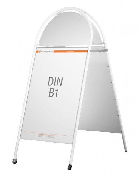 Werbeständer DIN B1 mit Logo-Platte