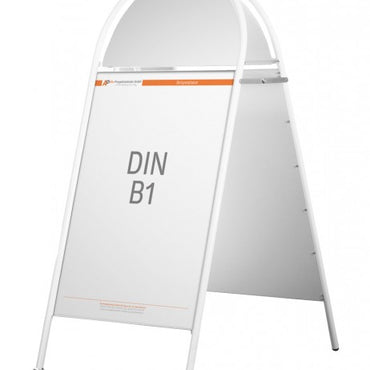 Werbeständer DIN B1 mit Logo-Platte